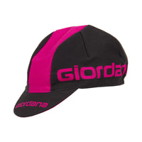 Giordana 3-Panel Cap by Giordana Cycling, BLACK AND PINK, Made in Italy