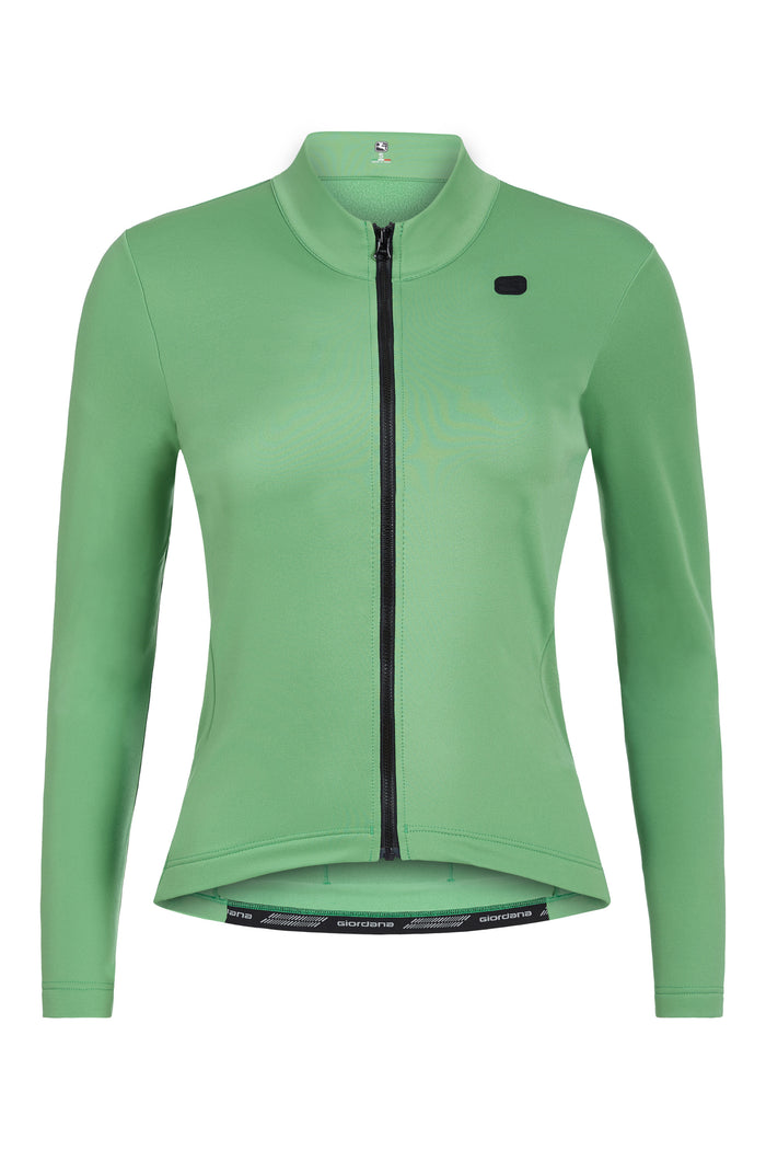 Women's SilverLine Thermal Long Sleeve Jersey by Giordana Cycling, MINT GREEN, Made in Italy