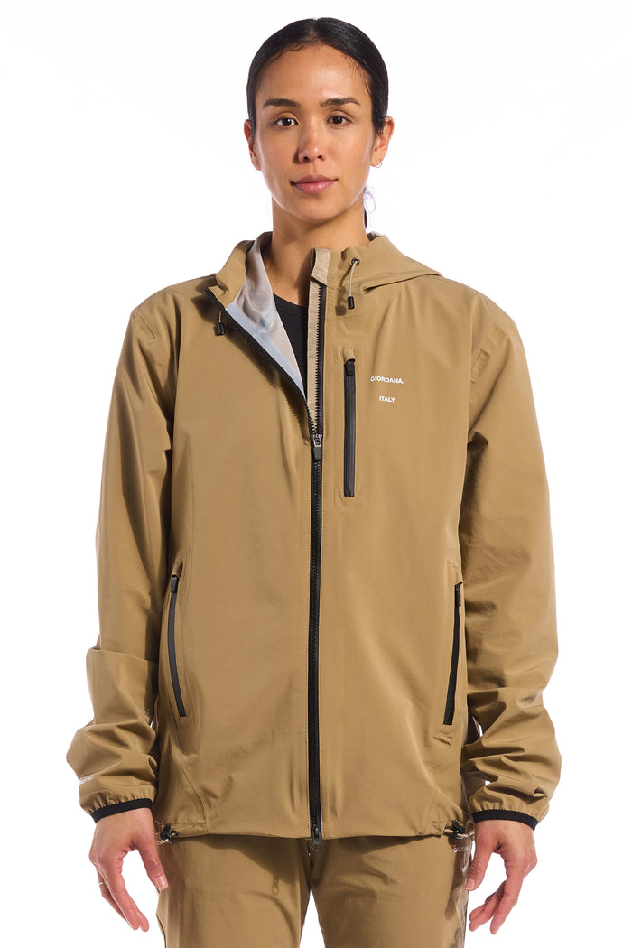 The Jetty Rain Jacket by Giordana Cycling, KHAKI, Made in Italy
