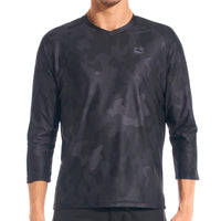 Men's MTB 3/4 Sleeve Jersey by Giordana Cycling, CAMO BLACK, Made in Italy