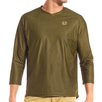Men's MTB 3/4 Sleeve Jersey by Giordana Cycling, OLIVE, Made in Italy