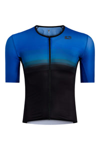 Men's Vero Tri Jersey by Giordana Cycling, BLUE/BLACK, Made in Italy