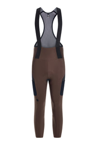 Men's Beyond Gravel Thermal Cargo Bib Knicker by Giordana Cycling, SABLE BROWN, Made in Italy