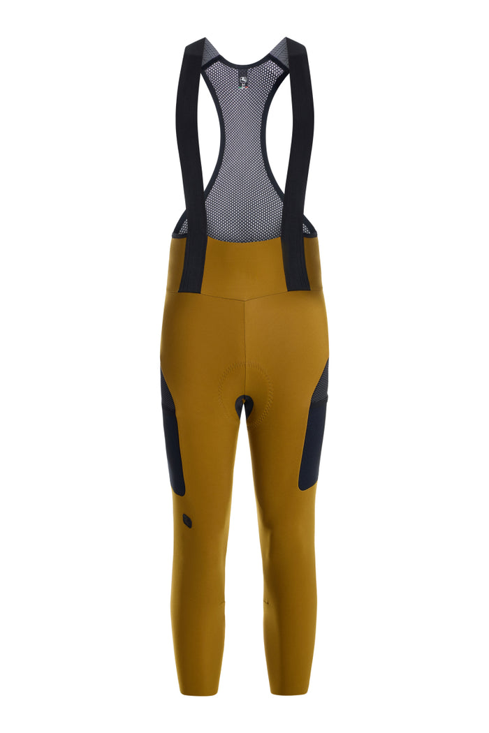 Men's Beyond Gravel Thermal Cargo Bib Knicker by Giordana Cycling, BRONZE YELLOW, Made in Italy