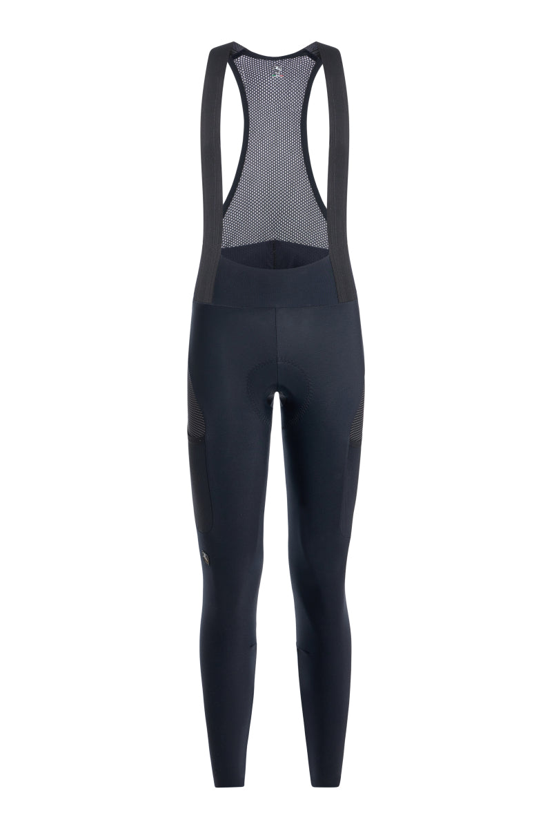 Women's Beyond Gravel Thermal Cargo Bib Knicker by Giordana Cycling, BLACK, Made in Italy