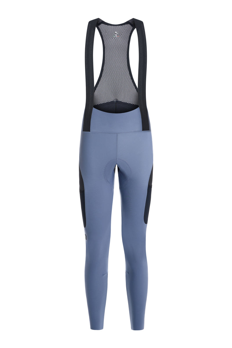 Women's Beyond Gravel Thermal Cargo Bib Knicker by Giordana Cycling, GRAVEL GREY, Made in Italy