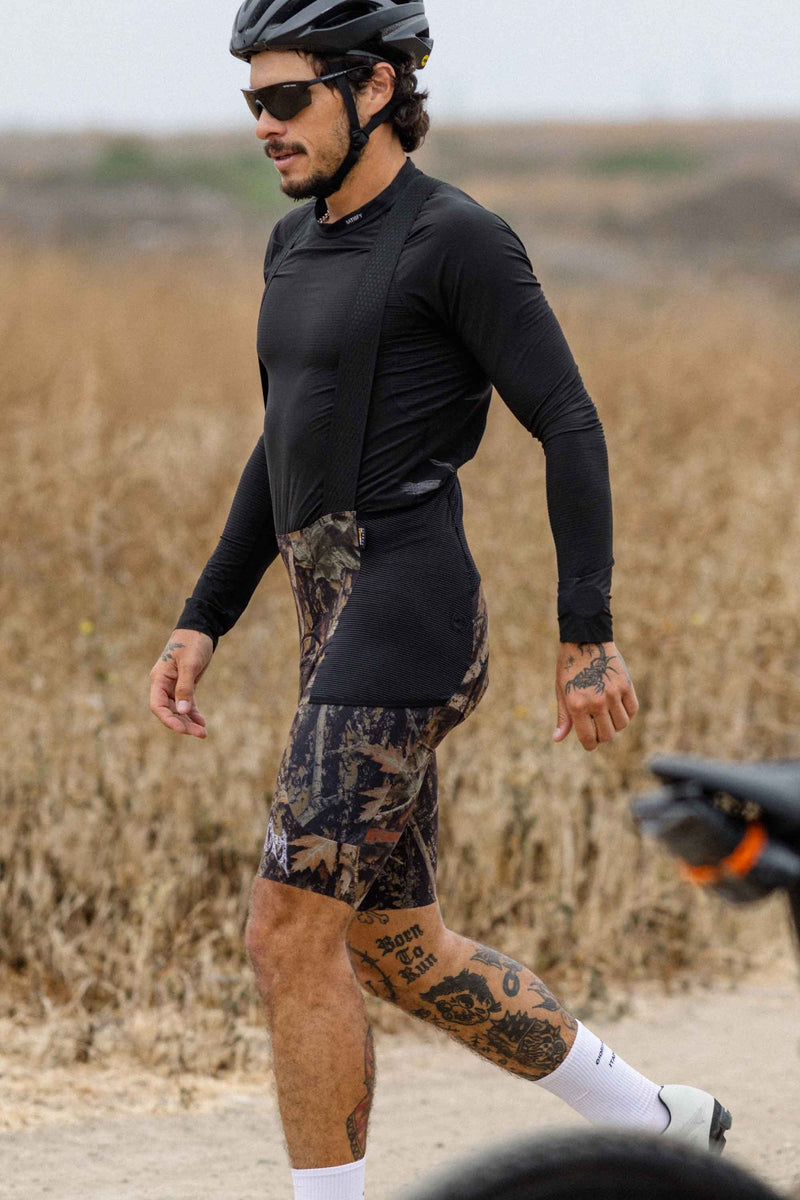 Men's Beyond Gravel KOM Cargo Bib Short by Giordana Cycling, CAMO, Made in Italy