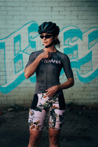 Women's Beyond Gravel Pink Camo Cargo Bib Short by Giordana Cycling, , Made in Italy