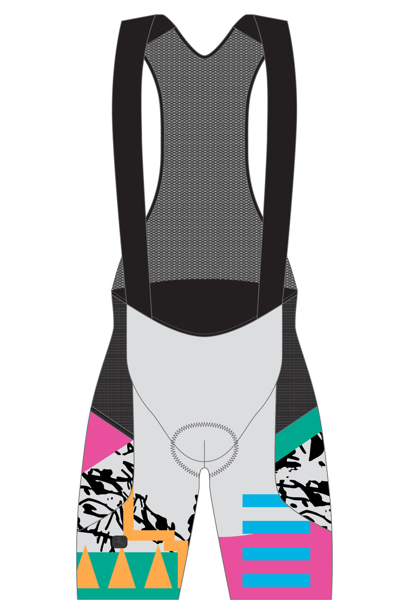 Men's Beyond Gravel TGIF Cargo Bib Short by Giordana Cycling, GREY SCRIBBLE, Made in Italy