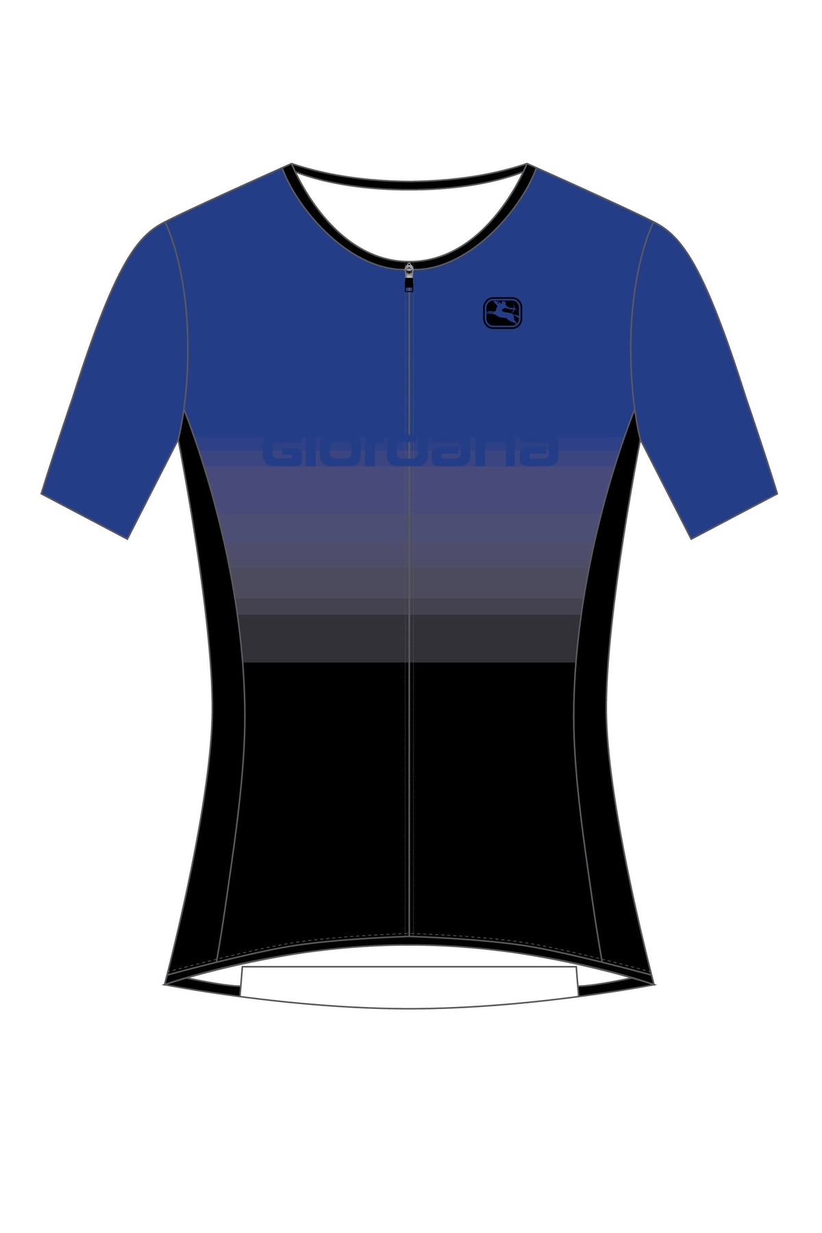 Men's Vero Tri Jersey by Giordana Cycling, BLUE/BLACK, Made in Italy