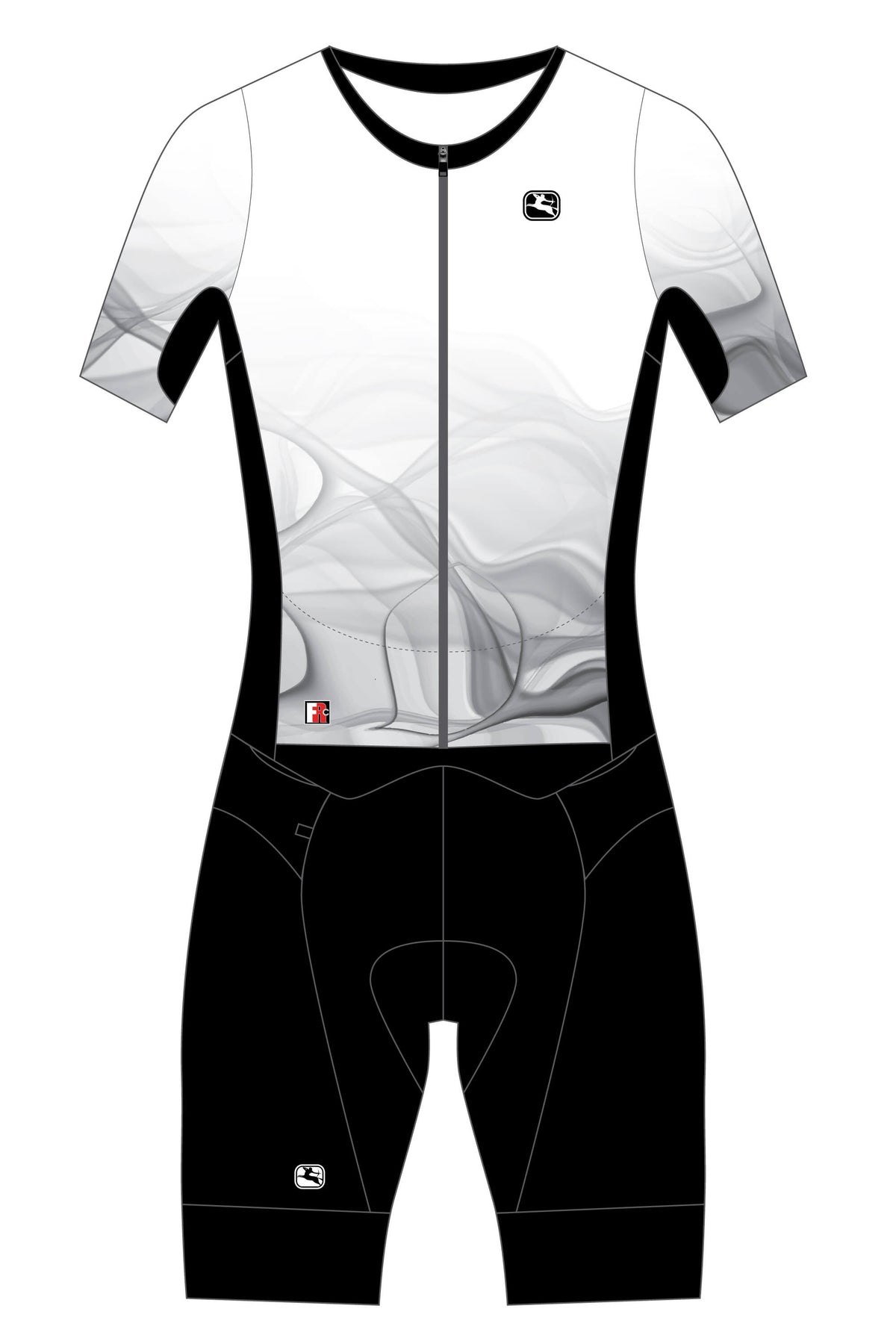 Women's FR-C Tri Doppio Suit by Giordana Cycling, WHITE/BLACK, Made in Italy