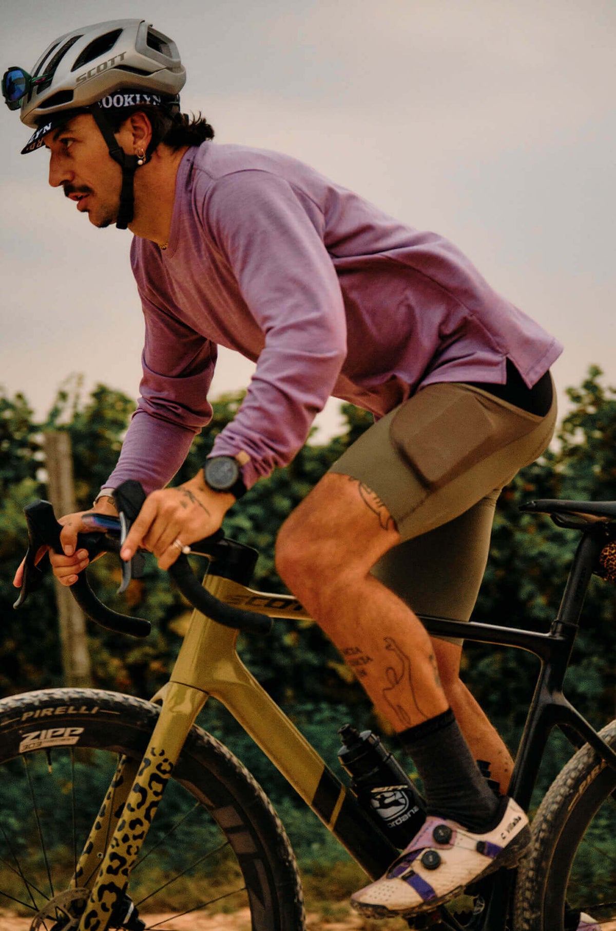Beyond Gravel Wool Long Sleeve Tee by Giordana Cycling, , Made in Italy