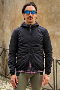 Beyond Gravel Alpha Jacket by Giordana Cycling, BLACK, Made in Italy