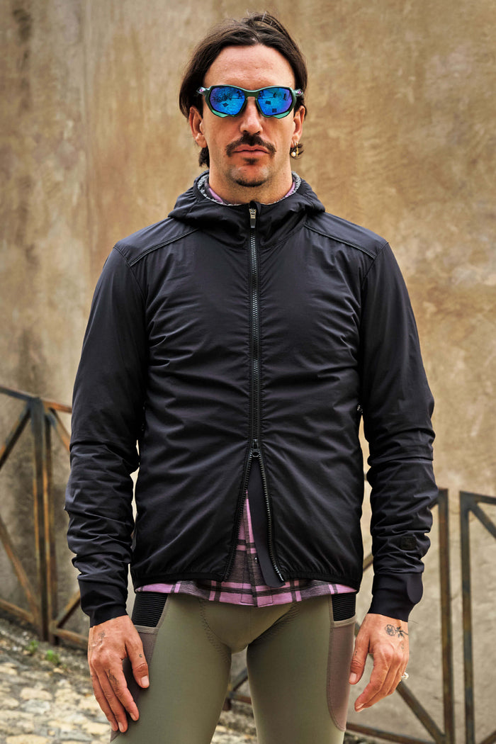 Beyond Gravel Alpha Jacket by Giordana Cycling, BLACK, Made in Italy