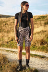 Women's Beyond Gravel Leopard Cargo Bib Short by Giordana Cycling, , Made in Italy