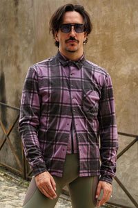 Beyond Gravel Button Down Wool Long Sleeve Shirt by Giordana Cycling, , Made in Italy