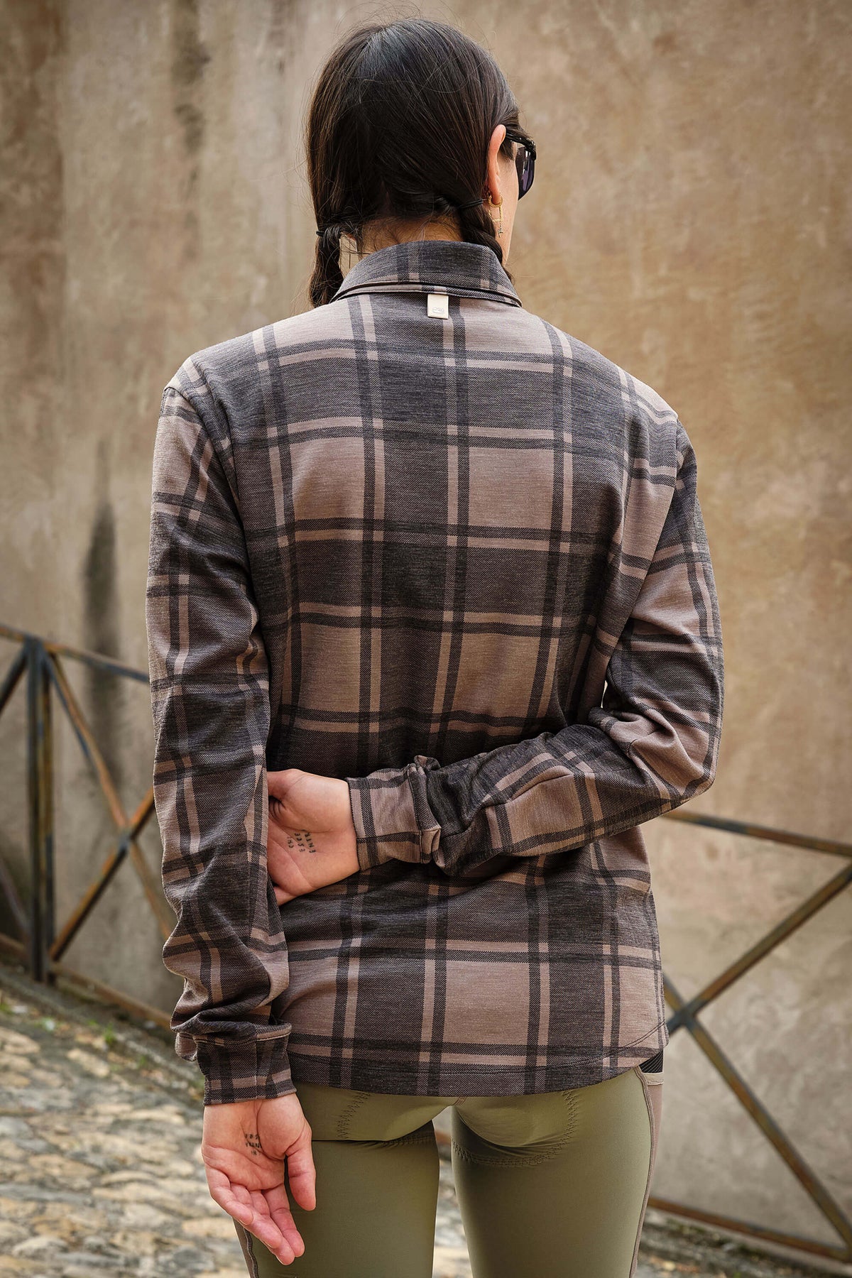 Beyond Gravel Button Down Wool Long Sleeve Shirt by Giordana Cycling, , Made in Italy