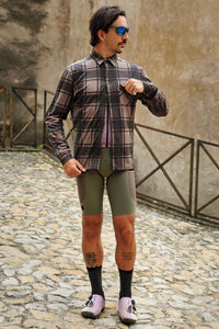 Beyond Gravel Button Down Wool Long Sleeve Shirt by Giordana Cycling, , Made in Italy