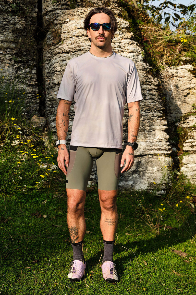 Beyond Gravel Tee by Giordana Cycling, MARSHMALLOW, Made in Italy