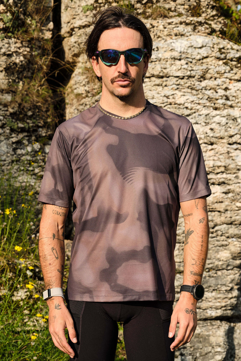 Beyond Gravel Tee by Giordana Cycling, MOONROCK, Made in Italy