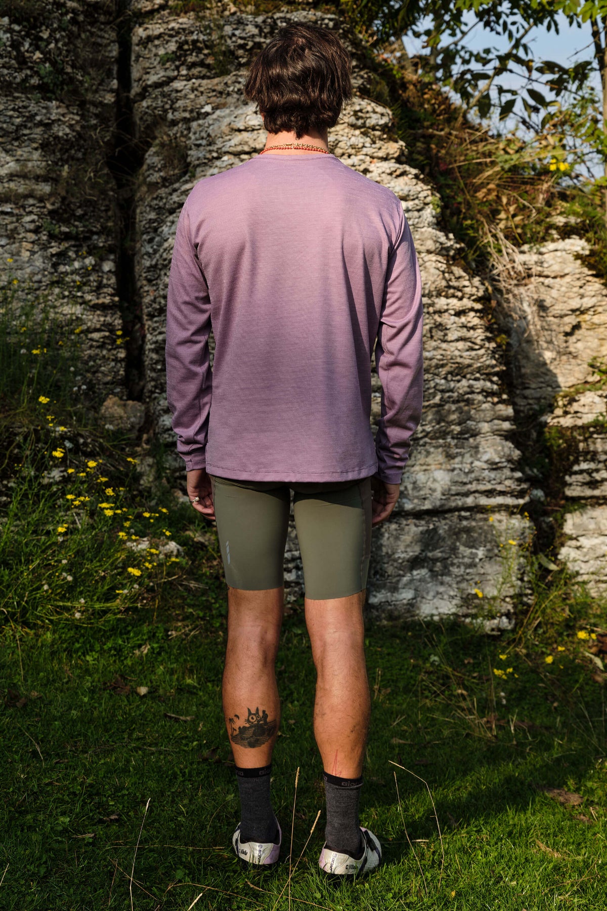 Beyond Gravel Wool Long Sleeve Tee by Giordana Cycling, , Made in Italy