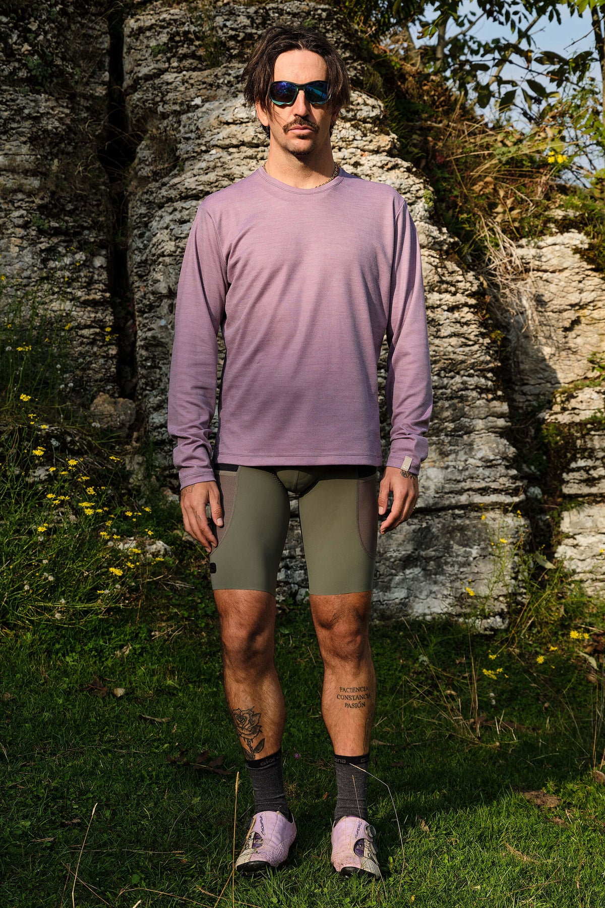Beyond Gravel Wool Long Sleeve Tee by Giordana Cycling, , Made in Italy