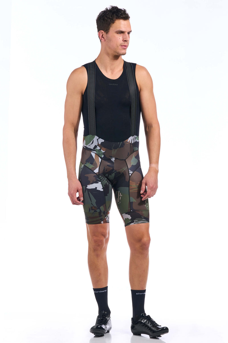 Men's Brushstroke Camo FR-C Pro Bib Short by Giordana Cycling, , Made in Italy