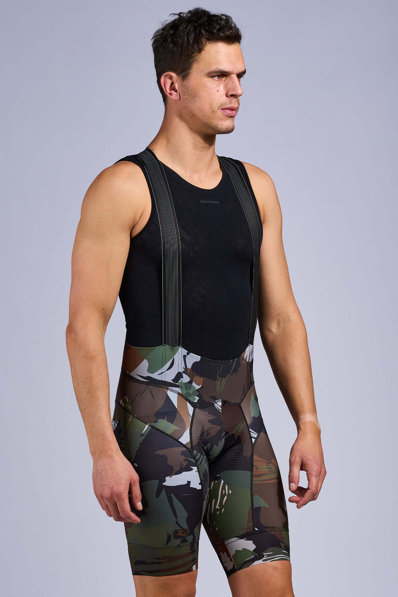 Men's Brushstroke Camo FR-C Pro Bib Short by Giordana Cycling, , Made in Italy