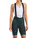 Women's FR-C Pro Bib Short - Shorter Inseam by Giordana Cycling, FOREST GREEN, Made in Italy