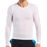 Midweight Knitted Long Sleeve Base Layer by Giordana Cycling, WHITE, Made in Italy