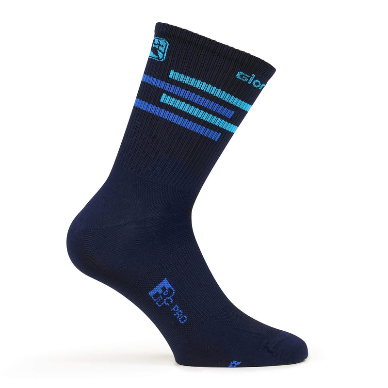 FR-C Tall Lines Socks by Giordana Cycling, MIDNIGHT BLUE LIGHT BLUE, Made in Italy