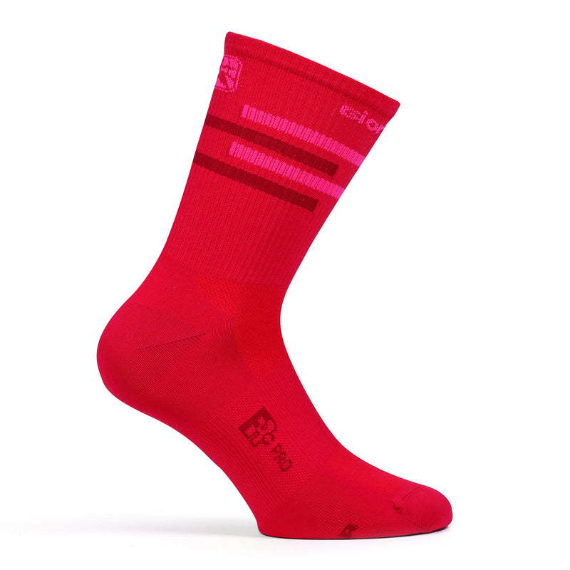 FR-C Tall Lines Socks by Giordana Cycling, POMEGRANATE RED, Made in Italy