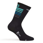 FR-C Tall Stripes Socks by Giordana Cycling, BLACK SEA GREEN, Made in Italy