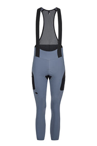 Women's Beyond Gravel Cargo Thermal Bib Tight by Giordana Cycling, GRAVEL GREY, Made in Italy