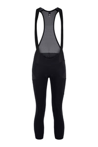 Women's Beyond Gravel Cargo Thermal Bib Tight by Giordana Cycling, BLACK, Made in Italy