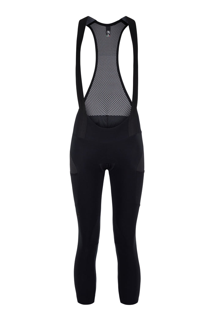 Women's Beyond Gravel Cargo Thermal Bib Tight by Giordana Cycling, BLACK, Made in Italy