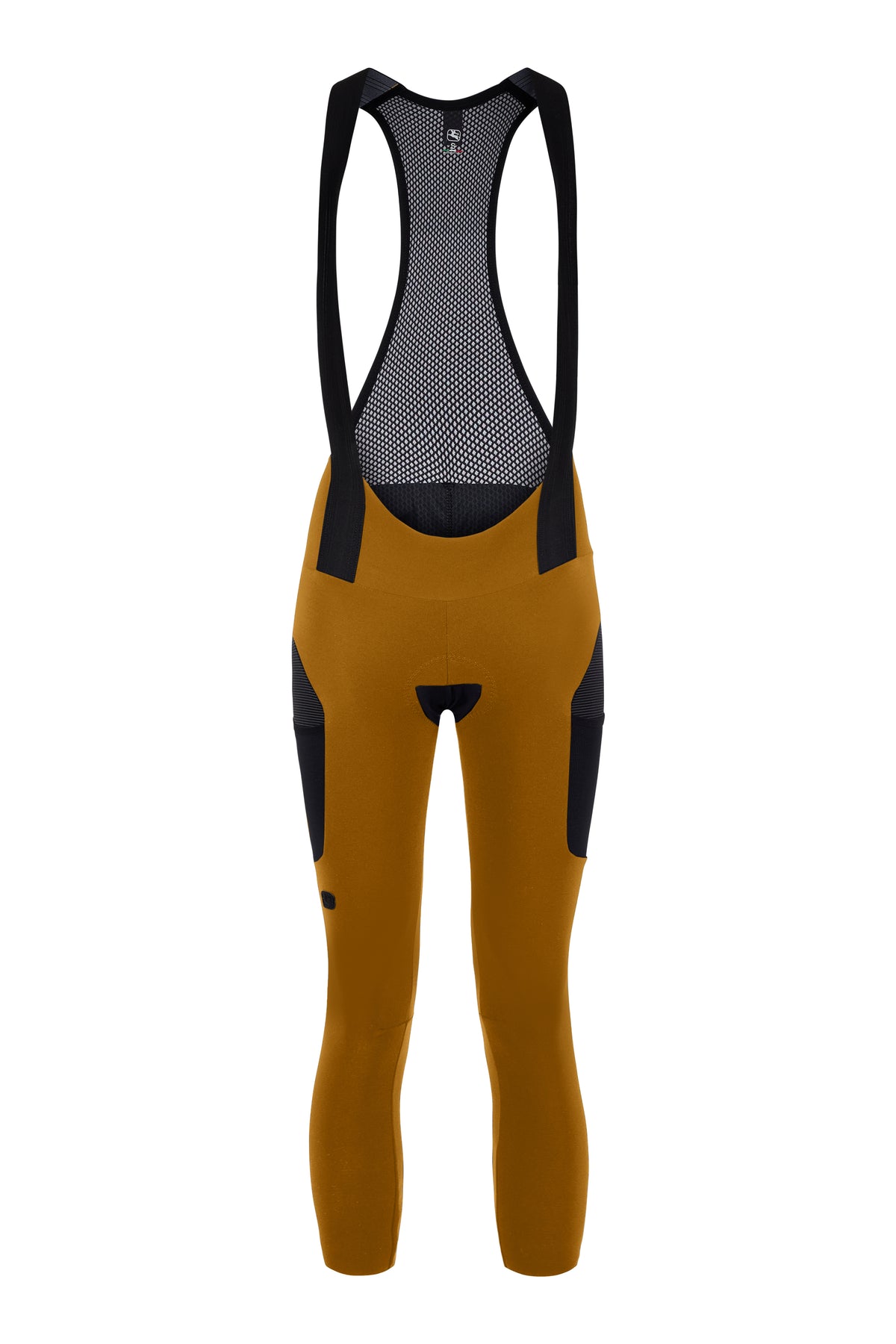 Women's Beyond Gravel Cargo Thermal Bib Tight by Giordana Cycling, BRONZE YELLOW, Made in Italy