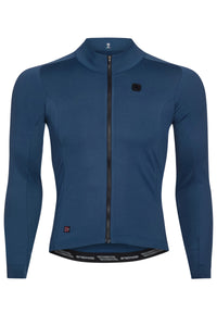 Men's FR-C Thermal Long Sleeve Jersey by Giordana Cycling, CHARCOAL BLUE, Made in Italy
