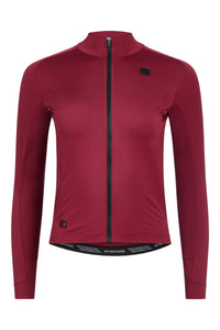 Women's FR-C Thermal Long Sleeve Jersey by Giordana Cycling, VINO ROSSO, Made in Italy