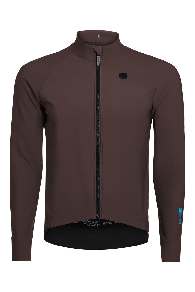 Men's G-Shield Thermal Long Sleeve Jersey by Giordana Cycling, SABLE BROWN, Made in Italy