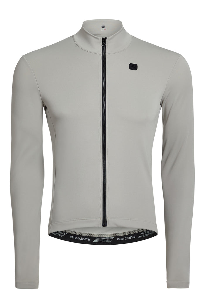 Men's SilverLine Thermal Long Sleeve Jerseys by Giordana Cycling, LUNAR GREY, Made in Italy