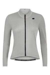Women's SilverLine Thermal Long Sleeve Jerseys by Giordana Cycling, LUNAR GREY, Made in Italy