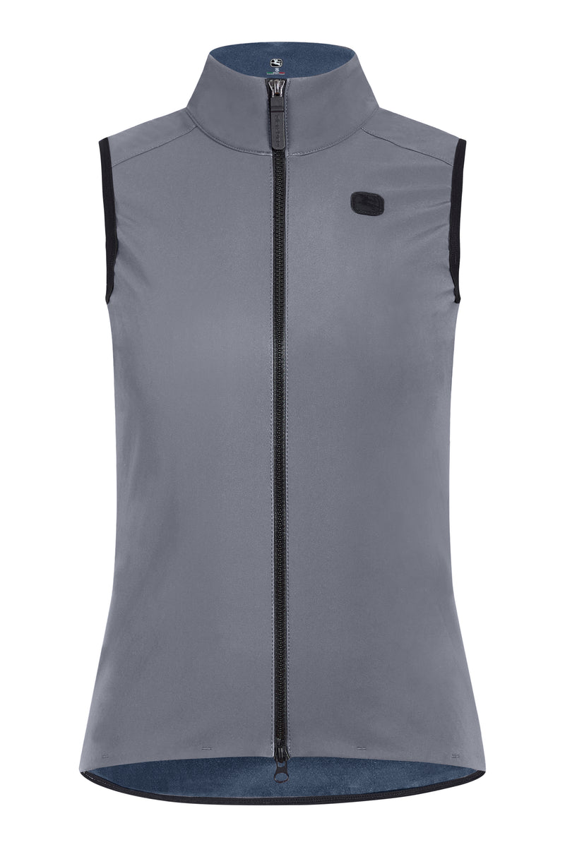 Women's SilverLine Thermal Vest by Giordana Cycling, STONE/GREY, Made in Italy