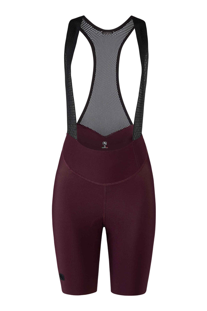 Women's SilverLine Bib Short by Giordana Cycling, BORDEAUX, Made in Italy
