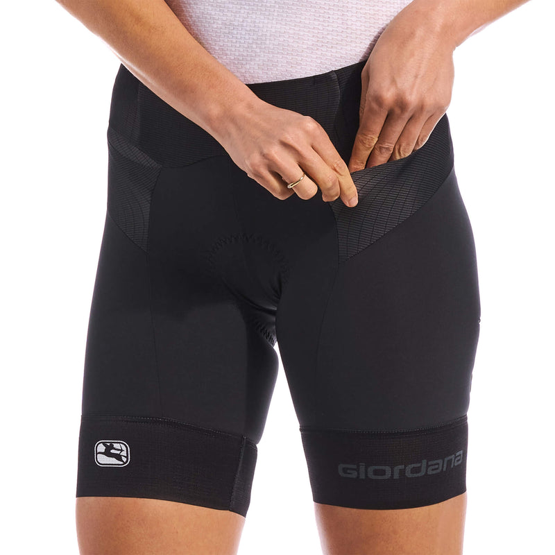 Women's FR-C Pro Solid Black Tri Short by Giordana Cycling, , Made in Italy