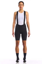 The KB Women's Bib Short by Giordana Cycling, METEORITE BLACK, Made in Italy