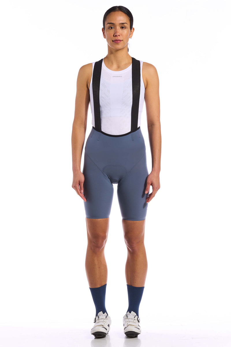 The KB Women's Bib Short by Giordana Cycling, GRISAILLE BLUE, Made in Italy