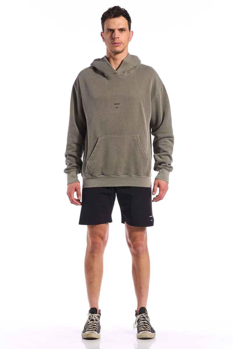 The Steps Hoodie by Giordana Cycling, SMOKEY OLIVE, Made in Italy