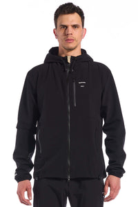 The Jetty Rain Jacket by Giordana Cycling, METEORITE BLACK, Made in Italy