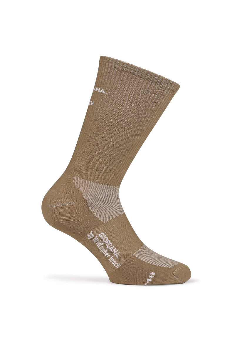 The KB Sock by Giordana Cycling, KHAKI, Made in Italy